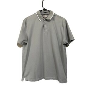 Ted Baker Men's L Short Sleeve Golf‎ Polo Shirt Gray Subtle Geometric